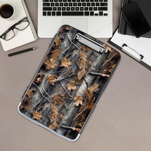 Clipboard with Storage,Office Supplies Nursing Clipboards Folder with Pen Holder Plastic Storage ClipBoard Foldable for Teacher Nurse,Camouflage Forest in Kuwait