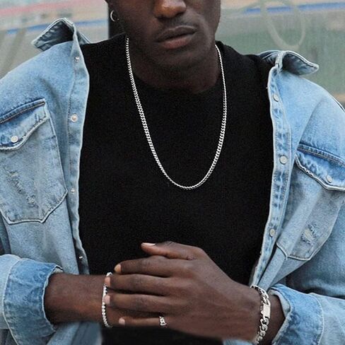 ChainsHouse 5 مم 22 بوصة قلادة سلسلة كوبية للرجال 19 سم in Kuwait