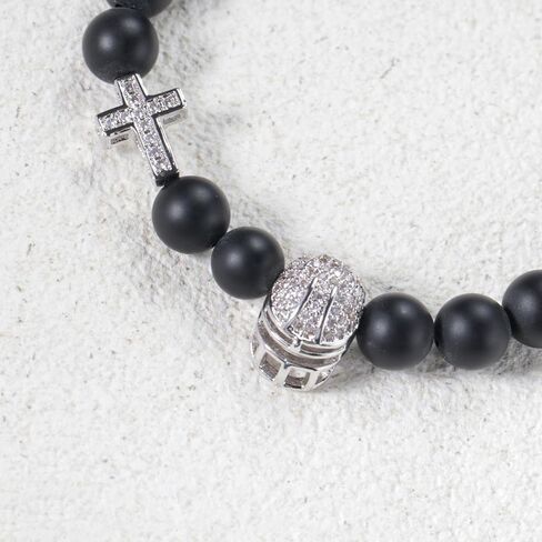Lepida Football Helmet & Cross Mens Bracelet To My Son Natural Stone Bracelet Belief Encourage Faith in Saudi Arabia