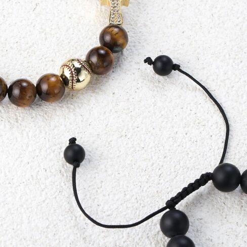 Lepida Football Helmet & Cross Mens Bracelet To My Son Natural Stone Bracelet Belief Encourage Faith in Saudi Arabia