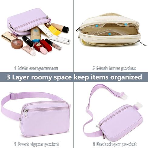 حقيبة حزام صغيرة للنساء والفتيات، حقيبة كروس لطيفة على الجسم مع رقعة حروف أولية، حقيبة خصر صغيرة متقاطعة للمراهقين والأطفال هدية عيد الميلاد للسفر (أ) in Kuwait