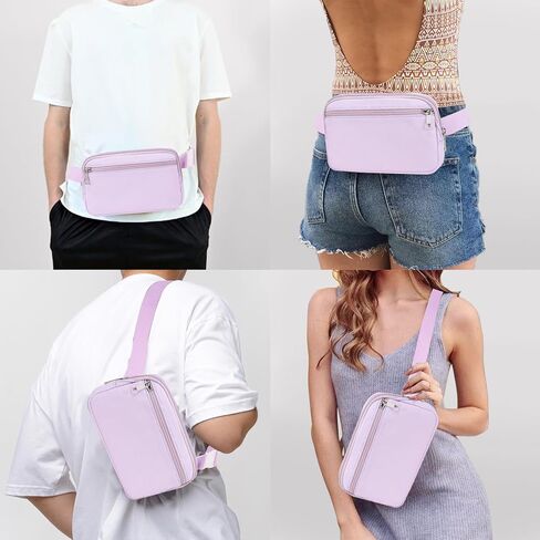 حقيبة حزام صغيرة للنساء والفتيات، حقيبة كروس لطيفة على الجسم مع رقعة حروف أولية، حقيبة خصر صغيرة متقاطعة للمراهقين والأطفال هدية عيد الميلاد للسفر (أ) in Kuwait