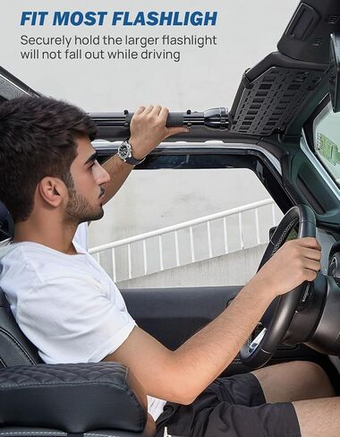 حامل مصباح يدوي JOYTUTUS Roll Bar متوافق مع 2018-2023 Wrangler JL JLU & Gladiator JT (ليس لـ JL 2024+ والجزء العلوي الناعم)، لقطر مصباح يدوي 1.4 - 1.65 بوصة in Saudi Arabia