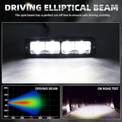 شريط إضاءة LED مقاس 6 بوصات من DERI، قطعتان من الضوء النحيف 6000LM مع خط قطع، شريط إضاءة عكسي للقيادة على الطرق الوعرة لشاحنة بيك اب وسيارات الدفع الرباعي UTV ATV والدراجات النارية in Saudi Arabia