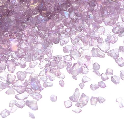 HARFINGTON 100g Crushed Glass Chips 0.5-2.5mm Shiny Electroplating Irregular Broken Sprinkles Chunky Glass for Crafts DIY Resin Art Decoration Vase Filler, Coffee in Saudi Arabia