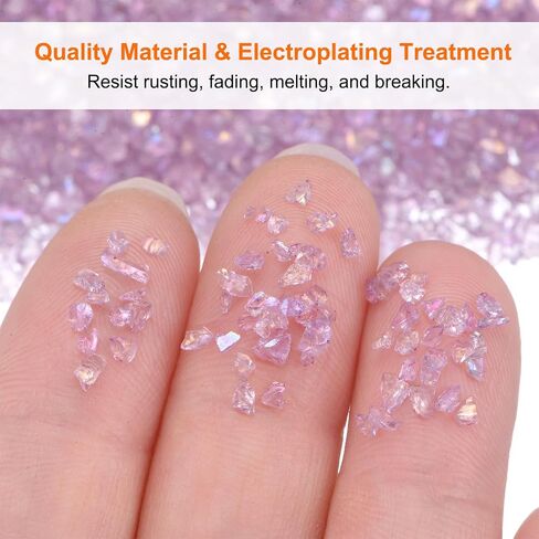 HARFINGTON 100g Crushed Glass Chips 0.5-2.5mm Shiny Electroplating Irregular Broken Sprinkles Chunky Glass for Crafts DIY Resin Art Decoration Vase Filler, Coffee in Saudi Arabia