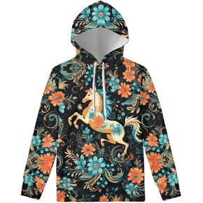 HUIACONG Men Hooded Sweatshirt Drawstring Long Sleeve O-Neck Hoodeds Pullover