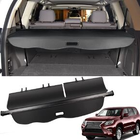 Marretoo for Lexus GX GX460 Cargo Cover 2010 2011 2012 2013 2014 2015 2016 2017 2018 2019 2020 for Lexus GX GX460 Accessories Black Retractable Trunk Cover Security Shield Shade