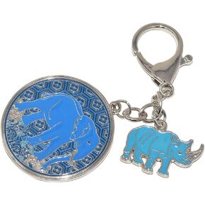 Feng Shui Anti Robbery Amulet with Blue Rhino&Elephant W4138