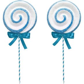 Pack of 2 Christmas Peppermint Candy Cane Picks, 16.5''/42cm Large Size Lollipop Candy Christmas Decorations Holiday Xmas Picks for Christmas Vase Fillers Holiday Decorations (Red White)