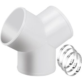 3 Way Y Shape Duct Connector Duct Splitter for Exhaust ABS Duct Connector Fan Dryer Vent Hose for 4 Inch Hose