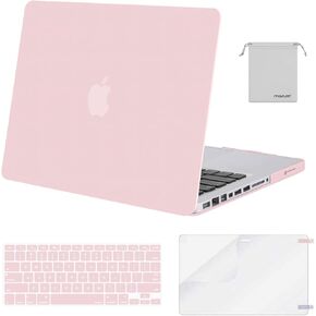 MOSISO Compatible with MacBook Pro 13 inch Case A1278 Old Version with CD-ROM, Release Early 2012/2011/2010/2009/2008, Plastic Hard Shell Case&Keyboard Cover&Screen Protector&Storage Bag, Black