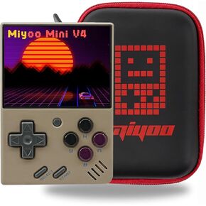 Miyoo Mini V4 Handheld Game Console 2.8-inch 750*560 IPS Screen 2000mAh Miyoo-Mini v4 with Portable Case Retro Gray