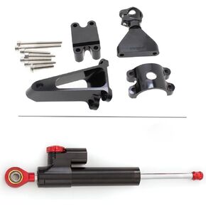 FXCNC Motorcycle CNC Steering Damper Stabilizer Buffer Control Bar With Mounting Bracket Kit Full Set Compatible with CBR600 F4 F4i 1999-2003