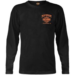 Harley-Davidson Men's Custom Freedom Long Sleeve Crew-Neck Shirt - Black