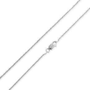 SEA OF ICE Sterling silver 2mm sparkle rock chain necklace for women, size 14" - 36" Italy