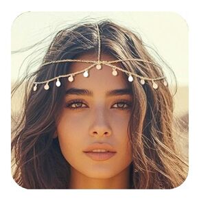 GORAIS Sequins Boho Head Chain Jewelry Hair Chain Headpiece Festival Headband Costume Accessories for Women