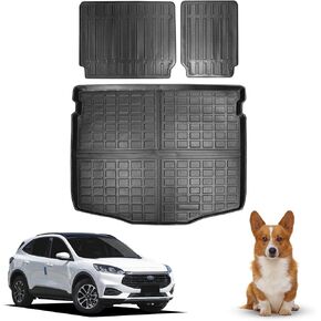 Fit for Escape 2020-2024 Backrest Mat Truck Liner, All-Weather Custom Interior Car Seat Back Cover Cargo Mats Compatible for Ford Escape 2024 2023 2022 2021 2020 Model