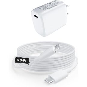 35W Dual USB-C Port - Compact Power Adapter Foldable USB Type C Plug Fast Wall Charger with 2Pcs 5FT C to L, C to C Charging Cord for iPhone 14 13 12 11 Pro Max Plus Mini, iPad, MacBook Air