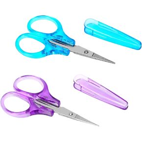 2Pcs Small Scissors All Purpose Craft Scissors Stainless Steel Mini Detail Craft Scissors Precision Straight Fine Tips Design for Paper Cutting,Scrapbooking