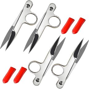 4 Pcs Thread Snips for Sewing, Sewing Scissors with Protective Rubber Sleeve, Ergonomic Mini Snippers for for Quilting, Embroidery, Dressmaking, 4.72 in Long