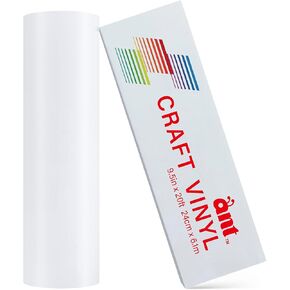 ANT 9.5inch Smart Matless Permanent Vinyl 9.5inch x 20ft, Matte Ivory White Compatible with Cricut Joy Xtra Create Decals Stickers & More All-Weather & Fade-Proof Ideal for Outdoor Use