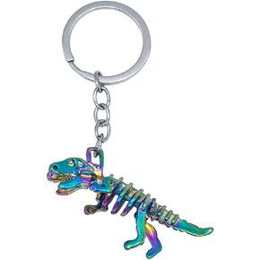 Cute Skull Dinosaur Car Key Chain Ring Charm Metal Dino Skeleton Keychain Pendant For Women Men Backpack Purse