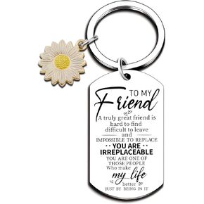 Best Friend, You Are Irreplaceable Keychains Commemorative Token Design Suitable for Car Keys and Backpacks Gifts for Friends Classmates Christmas Halloween