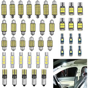 42 PCS Interior Car LED Dome Light Kit, Trunk Door Courtesy License Plate Light, white Super Bright White Dome Map Tail Cab Lights Bulb Kit Set, Car Dome Map Dash Door Trunk Indicator Light