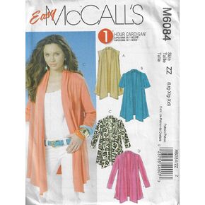 McCall's Patterns M6084 Misses' Cardigans, Size ZZ (LRG-XLG-XXL)