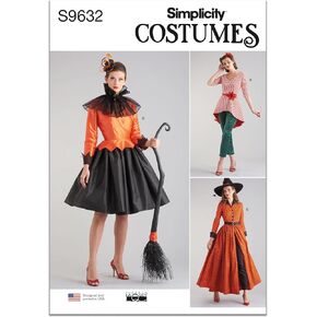 Simplicity Misses' Costumes Sewing Pattern Kit Theresa Laquey, Code S9632, Sizes 6-8-10-12-14, Multicolor