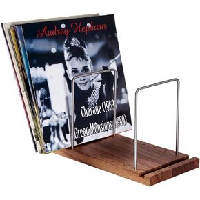 Vinyl Record Storage Holder, Solid Wood Record Stand for albums, 50-75 LP Vinyl Rack, Built-in Now Playing, for Albums Rack Organizer Record Display