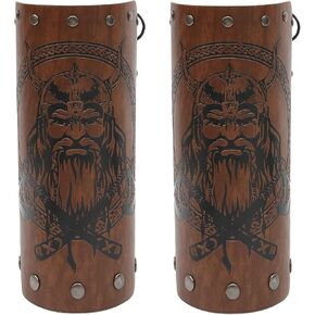 Jeilwiy Medieval Leather Bracers Adults Faux Leather Arm Guards Leather Wrist Band Men Steampunk Wrist Guards for Women Men Renaissance Wrist Cuffs