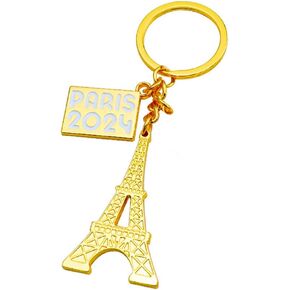 Eiffel Tower Keychain, Gold Lovely Decoration Souvenir Key Chain in Paris the Eiffel Tower Metal Keyring