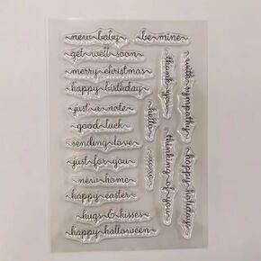 Get Well Soon Merry Chrstimas Happy Birthday Sentiment Clear Stamp for Card Making Decoration and Scrapbooking