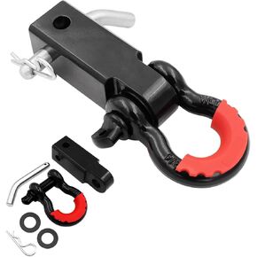 SuperH 2-inch Trailer Hitch Receiver w. Pin | Heavy Duty & Corrosion Resistant w. 42,000lbs Break Strength for Ultimate Towing | Anti-Rattle Design & Universal Fit for Trucks, SUVs & Off-Road Vehicles