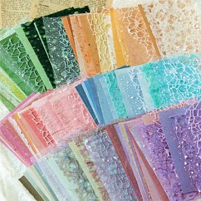 VIVIQUEN 156Pcs Handmade Scrapbook Paper Craft Paper Morandi A6 sheet Mesh Fabric Mulberry Special Paper Mix for Scrapbooking Junk Journal Journaling Supplies DIY Materials