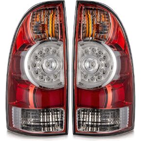 Tail Light Assembly Compatible with 2005-2015 Tacoma Tail Lights Rear Brake Lamps Replacement Taillights w/Bulbs and Wiring Harness, Passenger and Driver Side