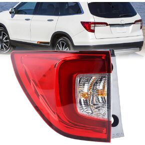 Left Driver Side Outer LED Tail Light Fit for 2019 2020 2021 2022 Honda Pilot Rear Lamp Red Clear With Bulbs LH HO2804120 33550TG7A11 HD668B010L