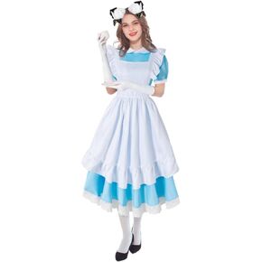 French Maid Anime Apron Gloves Headdress Socks Set Halloween Costume