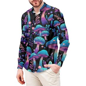Coloranimal Men‘s Regular-Fit Long Sleeve Plaid Printed Button Down Casual Shirts Tops XS-4XL