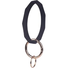 YAKA Silicone Wrist Rhombic Keychain Circle Bracelet Rubber Bangle Round Keyring
