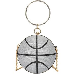Women's Evening Bag Round Ball Clutch Bag Glitter Shoulder Bag Bridal Wedding Purse Sparkly Rhinestones Handbag
