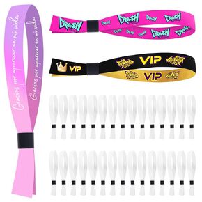 100 Pcs Cloth Event Wristband, Sublimation Wristband Blank,Disposable Wristbands for Events,for Lightweight Concert,Club Entrance Wrist Strap Party Wristband Event