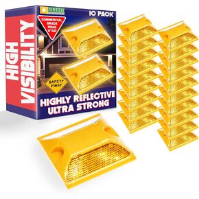 20 Pack Commercial Reflective Road Pavement and Driveway Marker (Yellow)