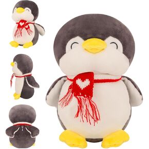 Plush Body Pillow,Cute Penguin Stuffed Animals Soft Plushies, Penguin Stuffed Animal Plush Doll Toy Gift for Girlfriend (Headphone Penguin,9.8 inch)