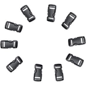 plastic buckle clips, quick side release plastic buckle Be suitable foradjustable safety buckle carabiner black plastic clips (15mm /0.59 in)……