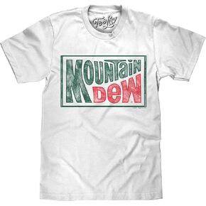 Tee Luv Men's Faded Mountain Dew T-Shirt - Retro Mt Dew Soda Shirt