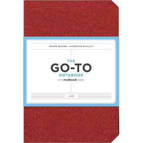 Go-to Notebook with Mohawk Paper, Brick Red Lined (Simple Lined Page Notebook, Lay Flat Productivity Journal)