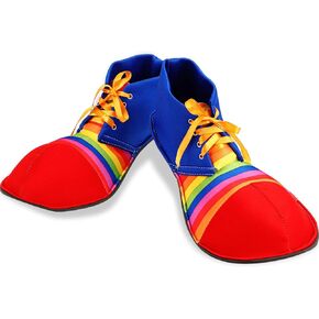 Unisex Clown Shoes Rainbow Halloween Costumes, Accessories, Props and Kits (S, Strip Colorful)